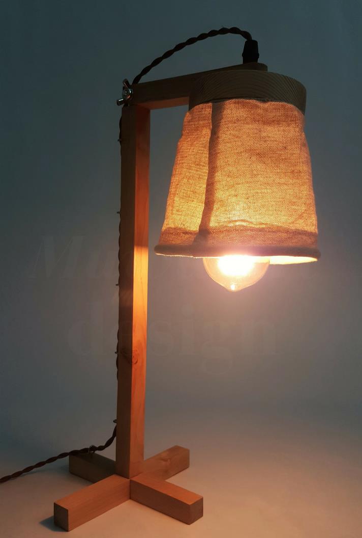Handmade Wooden Sack Lamp Shade De End 10 31 2018 24 Pm Handmade Wooden Sack Lamp Shade Desk With A19 Edison Bulb