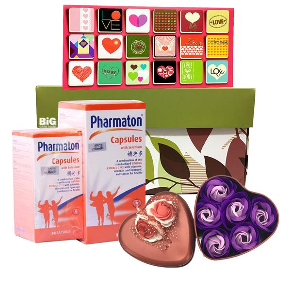 Happy Mother's Day Gift Set Pharmaton 100s + Card + Rose