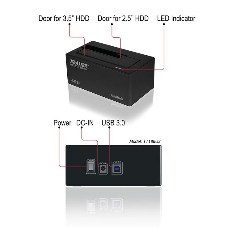 HDD Single Bay Docking Station USB3.0 SATA 6G