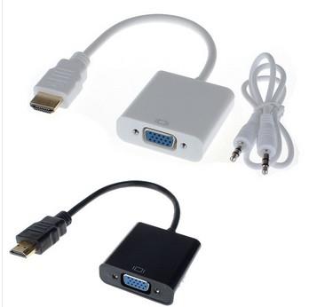 HDMI Male to VGA Converter Adapter With Audio USB Cable 1080P for PC