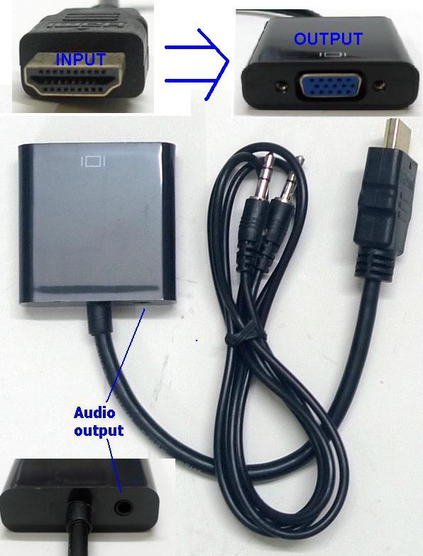 HDMI to VGA Converter Adapter with Audio Video Full HD