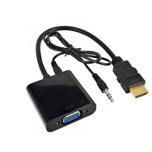 HDMI To VGA Video Converter Adapter Cable With Audio Support Full HD 1080P