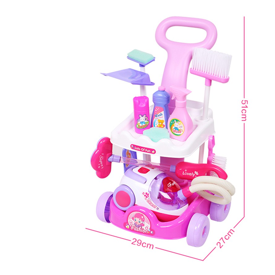 Little Helper Toys Real Vacuum Cleaner Cart LED Playset Pretend Play Toy