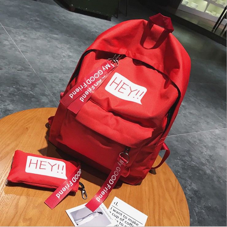 HEY 2 IN 1 Student School Backpack Beg Sekolah Pencil Case