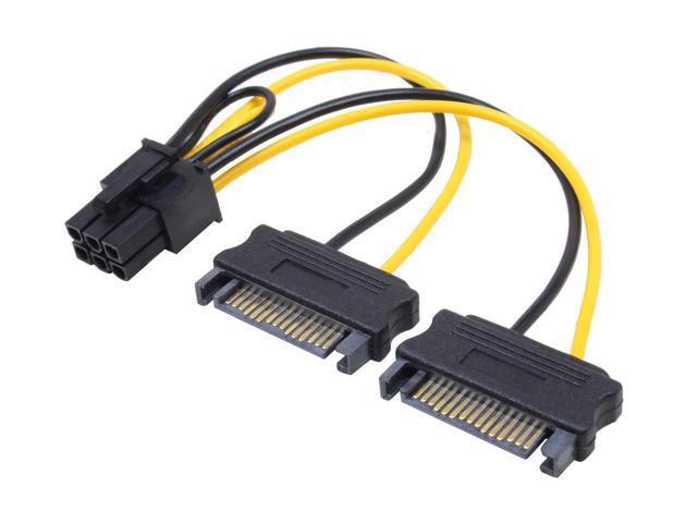 HIGH QUALITY 2X SATA (M) TO 6 PIN POWER CABLE FOR GRAPHIC CARD CA230A