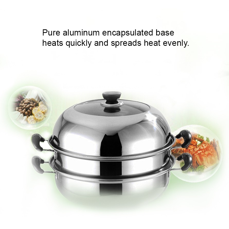 High Quality 304 Stainless Steel 2 Layers Steam Pot Soup Pot Cook HL-COOK-001