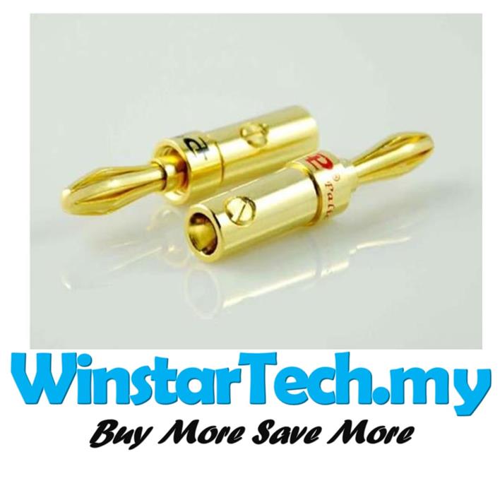 HIGH QUALITY PALIC GOLD PLATED SPEAKER CABLE MALE BANANA PLUG