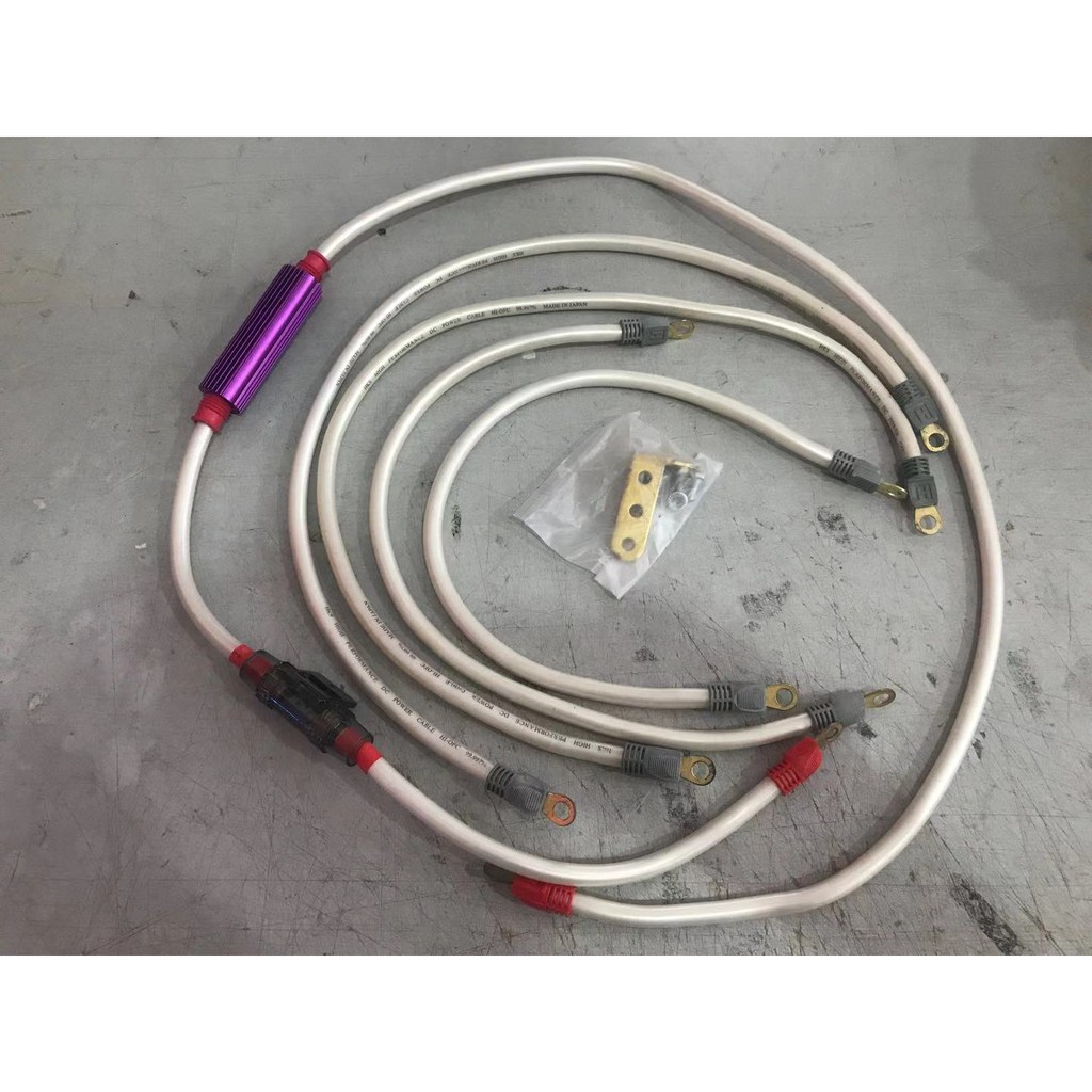 HKS Grounding Nano Cable Alternator Cable (WHITE) Fuel Saver  &amp; HP Improve