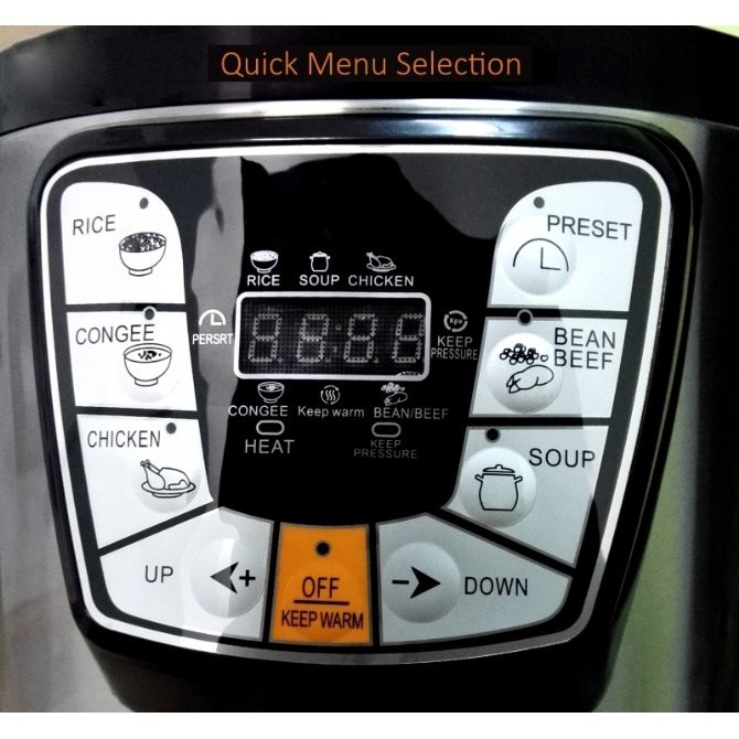 HM18 8L 1300W Electric Pressure Cooker 6 Programmed Timer Rice Cooker Pressure