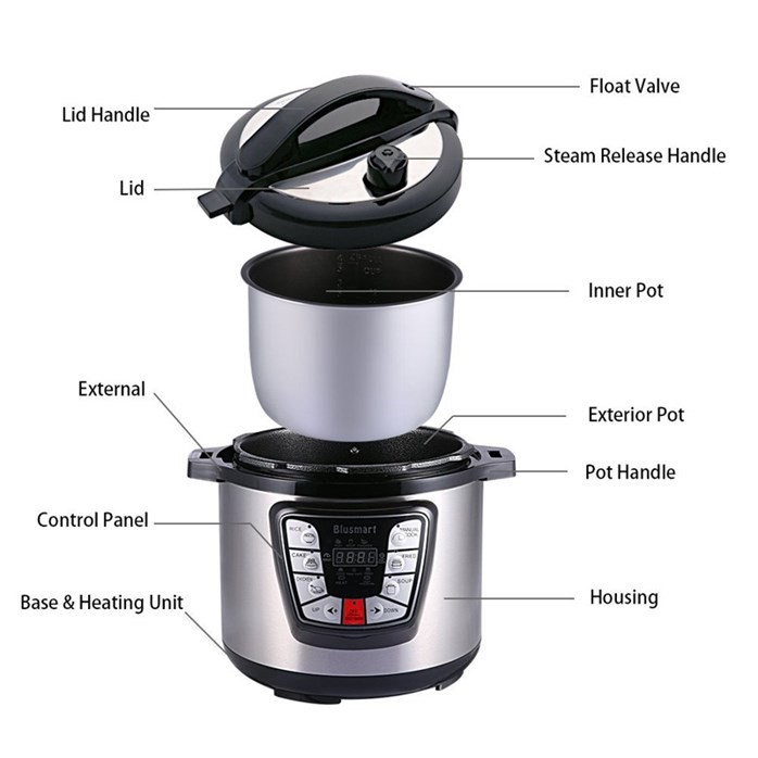 HM18 8L 1300W Electric Pressure Cooker 6 Programmed Timer Rice Cooker Pressure