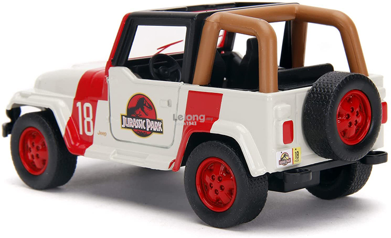 Hollywood Rides - Jurassic Park Jeep Wrangler (1:32) Diecast Model