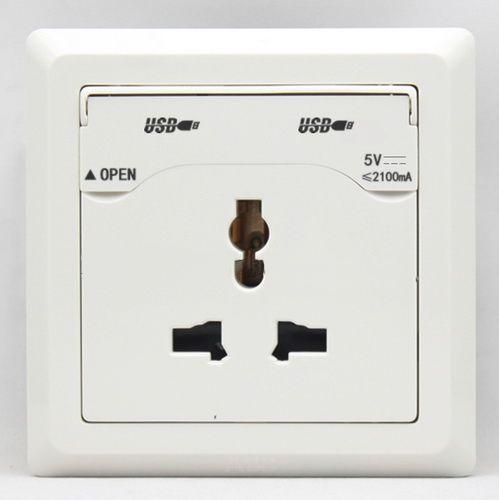 New Home Wall Power Supply 2*USB Socket Switch With USB Port Charger