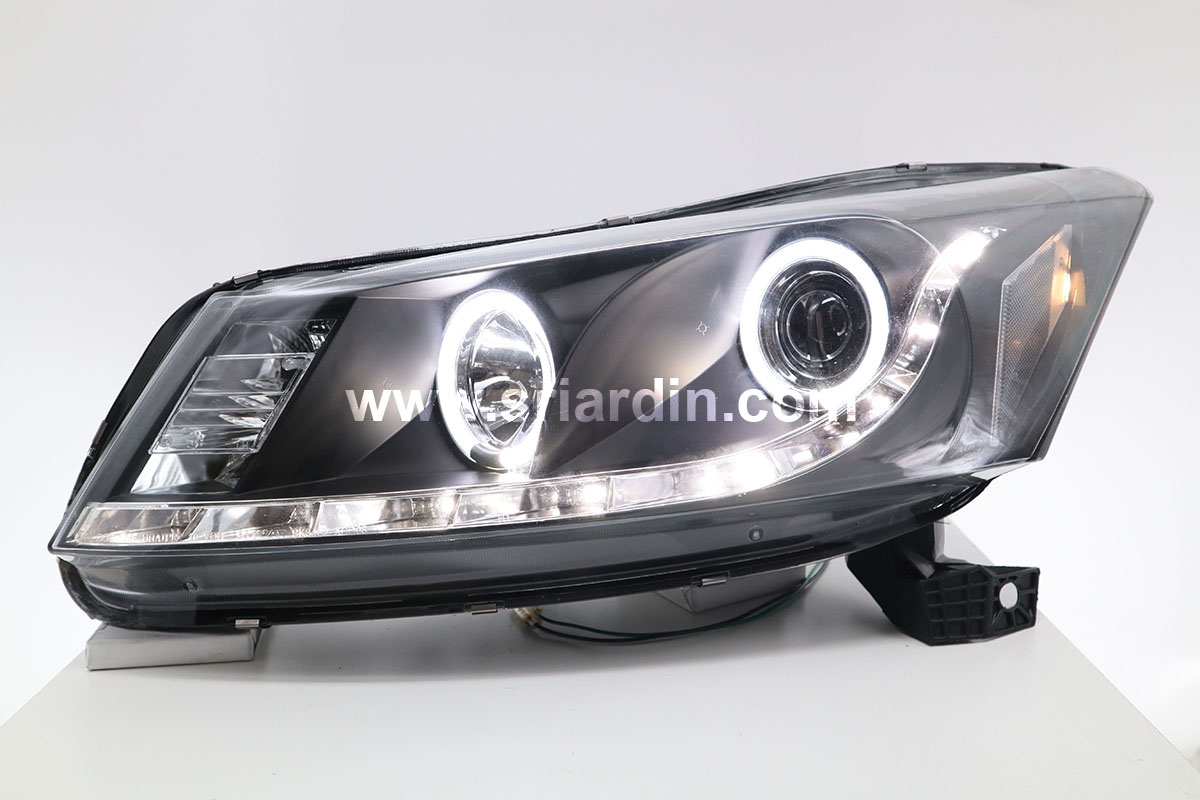 Honda Accord 08-13 Black Projector Headlamp w Ring &amp; LED