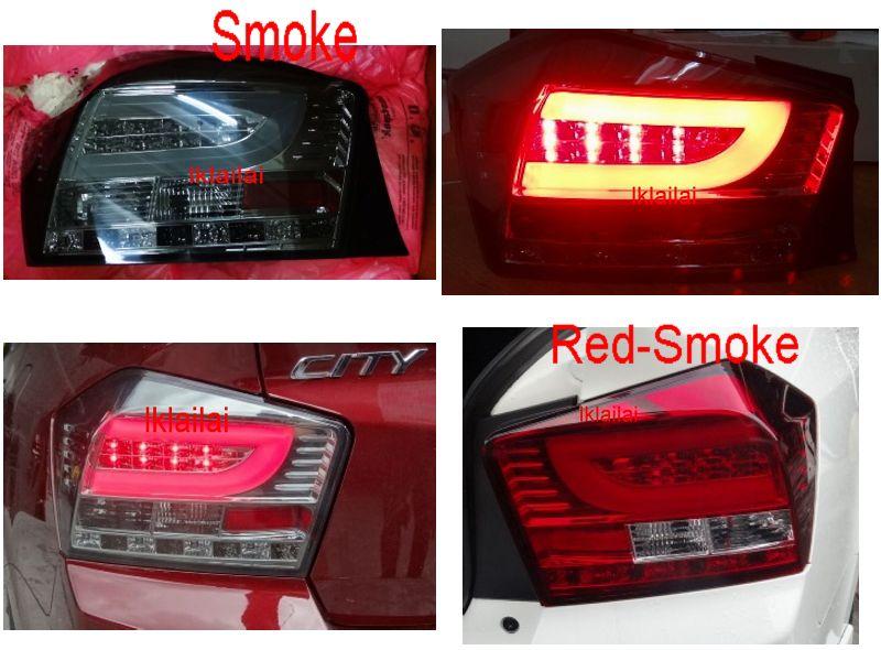 Honda City '09/ '12 LED Light Bar Tail Lamp [Red-Smoke / Smoke] 1-pair