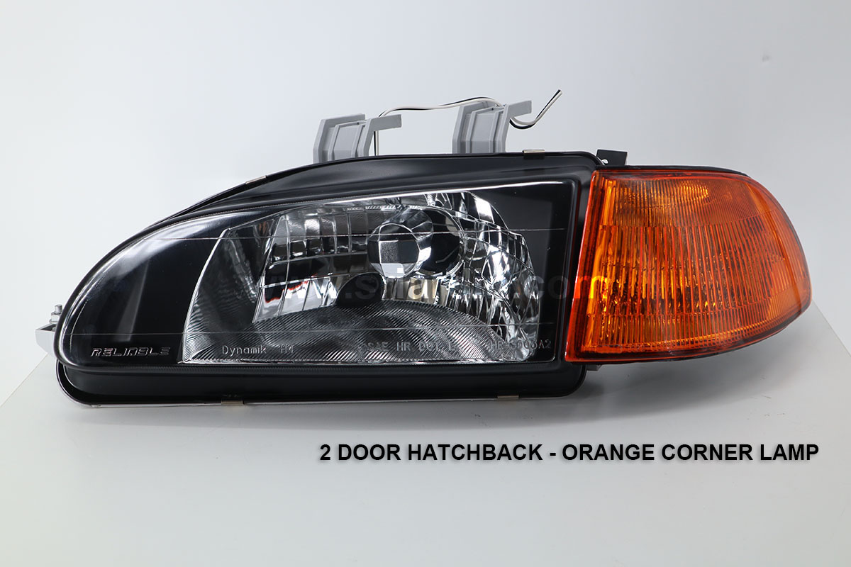 Honda Civic EG 92-95 Black Crystal Headlamp