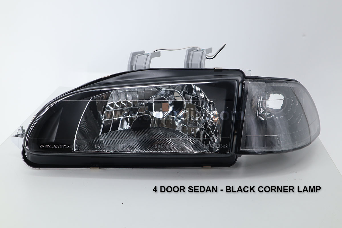 Honda Civic EG 92-95 Black Crystal Headlamp
