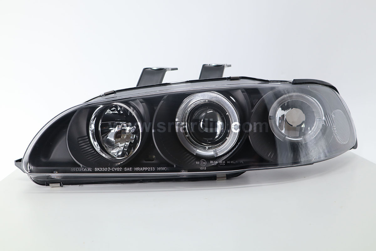 Honda Civic EG 92-95 Black Projector Head Lamp w Ring