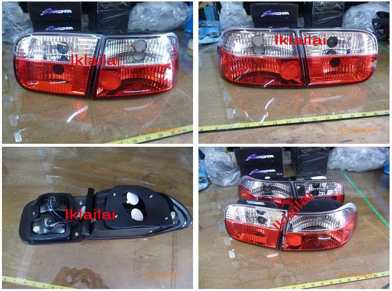 Honda Civic '92/SR/EG 4D/2D Tail Lamp Crystal Clear/Red [HD11-RL04-U]