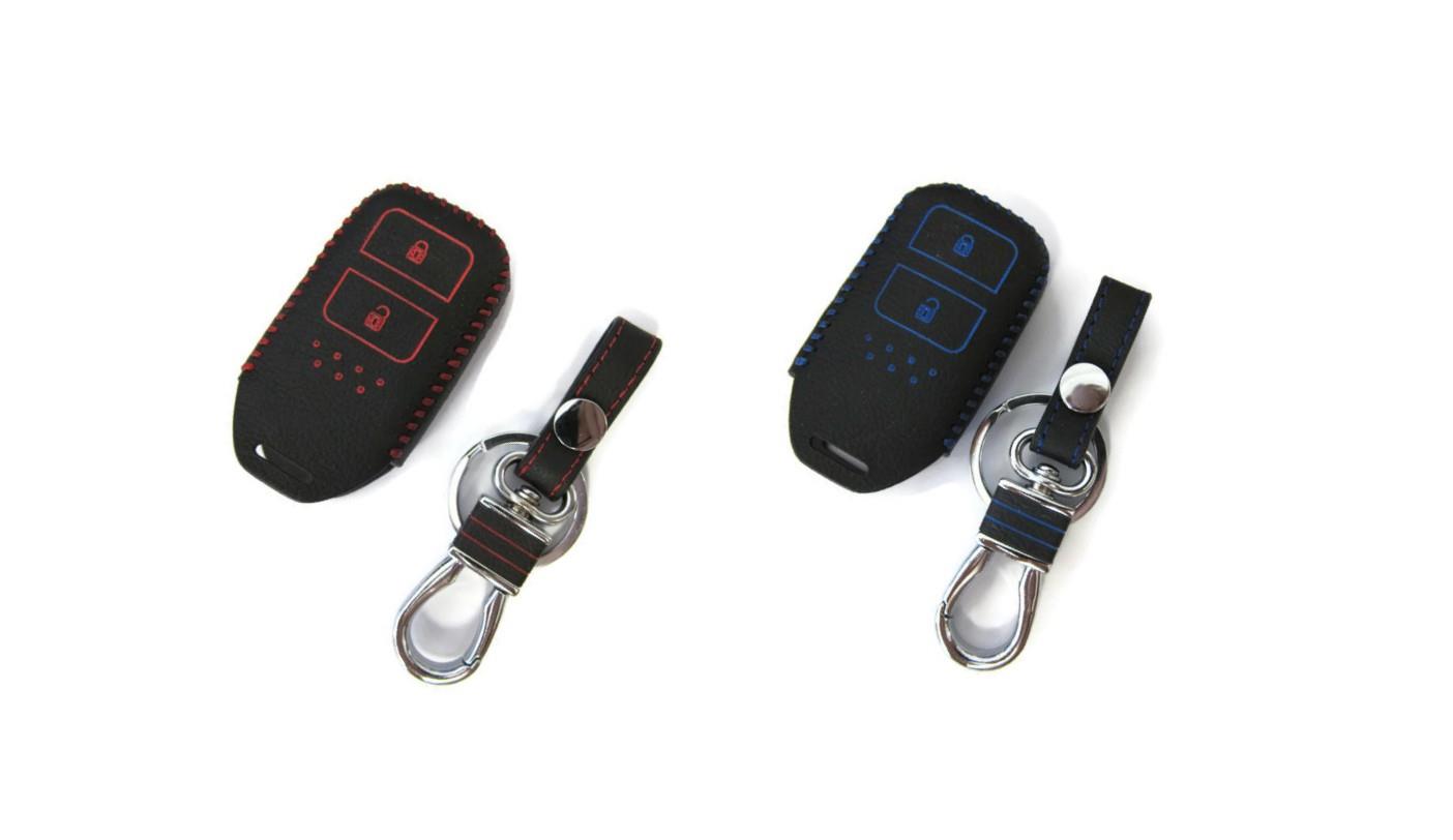 Honda Jazz HRV CRV BRV 2014-17 Hand-Sewn Leather Remote Key Cover Case