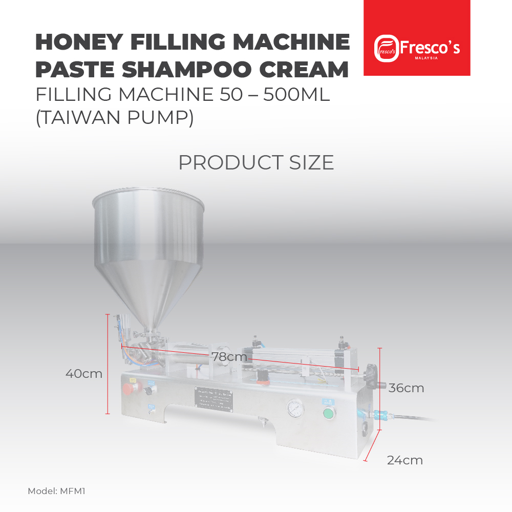 Honey/ Paste/ Shampoo/ Cream Filling Machine 50–500ml (Taiwan Pump)