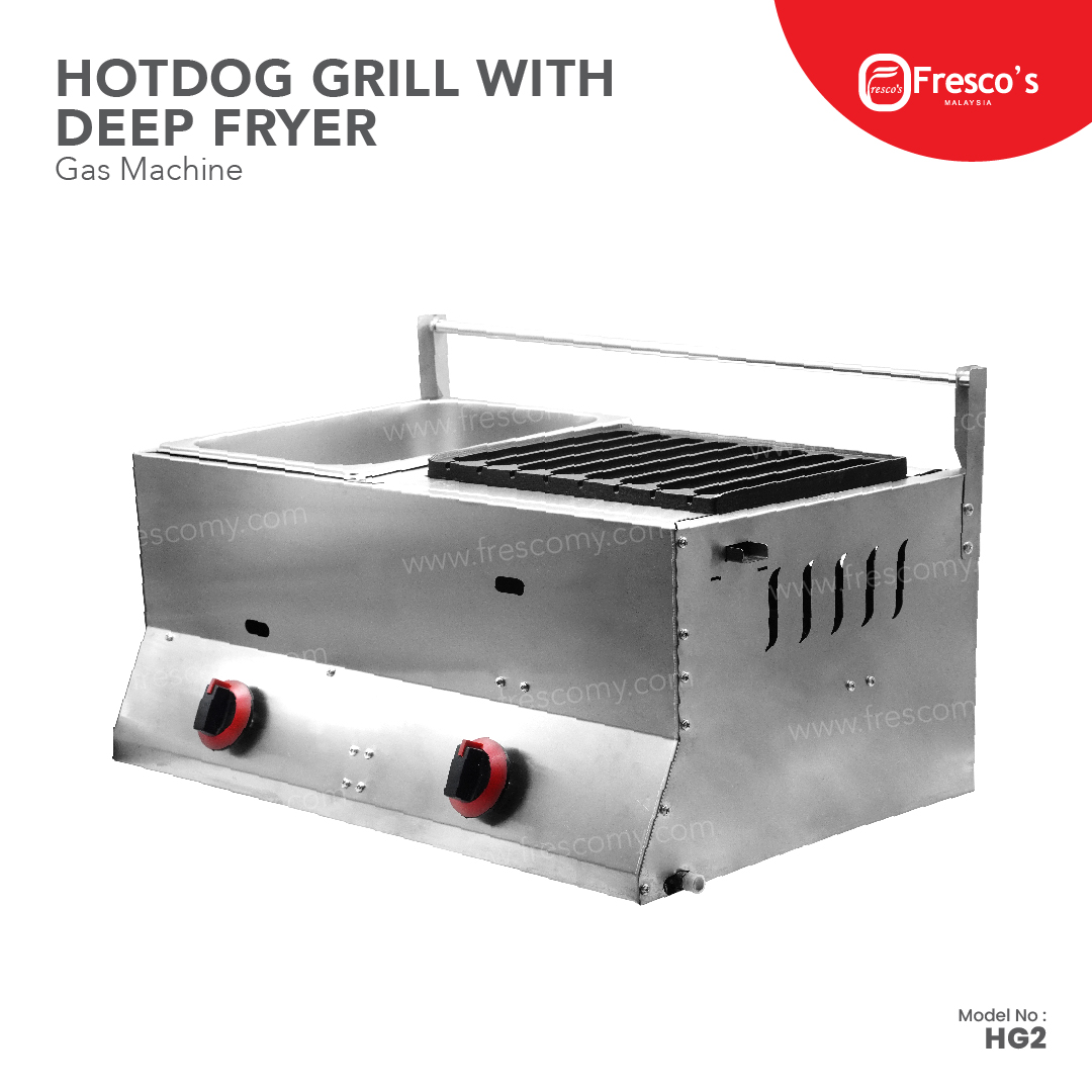 Hotdog Grill Machine Gas with Deep Fryer | Teppanyaki with Deep Fryer