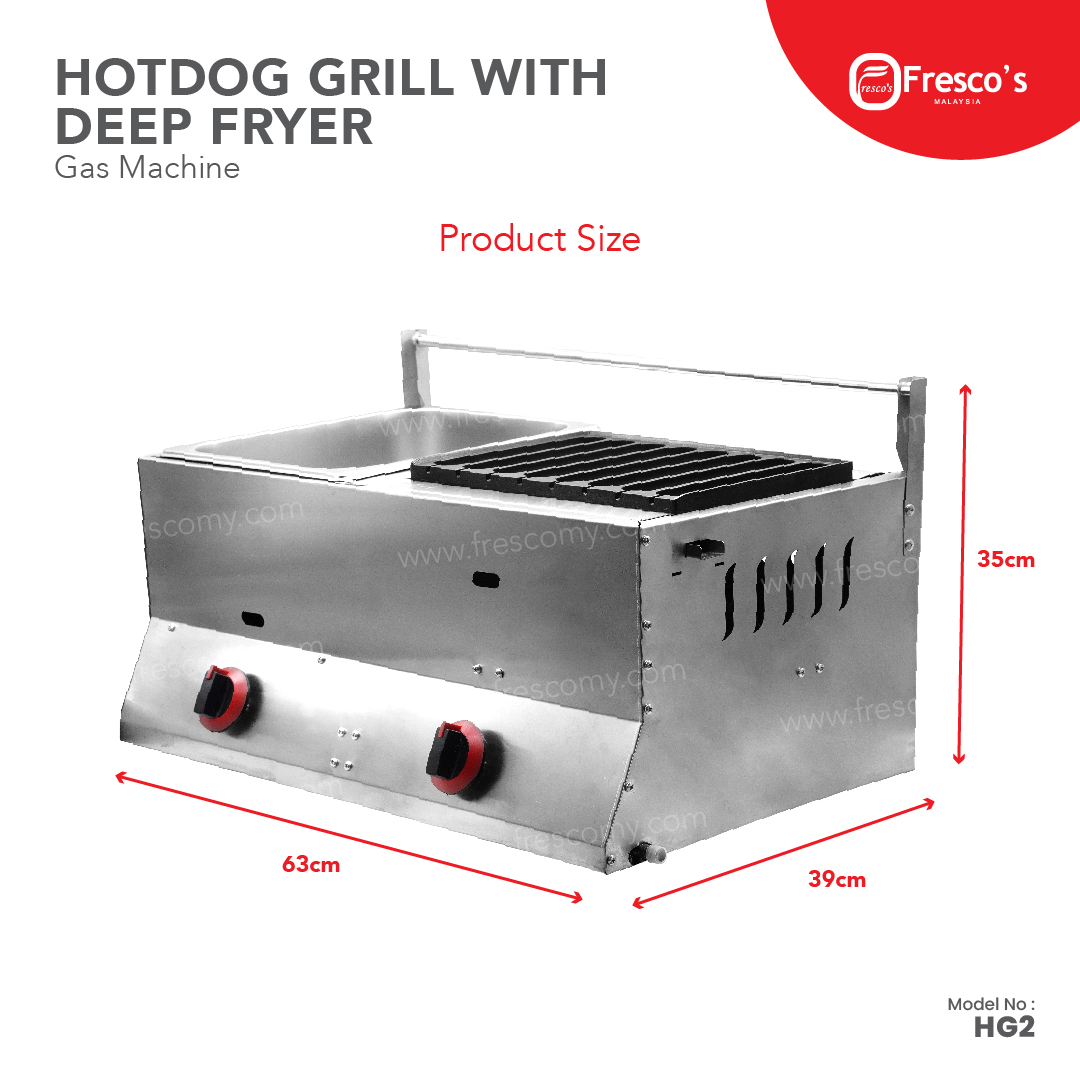 Hotdog Grill Machine Gas with Deep Fryer | Teppanyaki with Deep Fryer