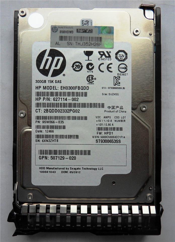 HP 627117-B21 627195-001 627114-002 300GB 2.5'' 15K 6G DP SAS 