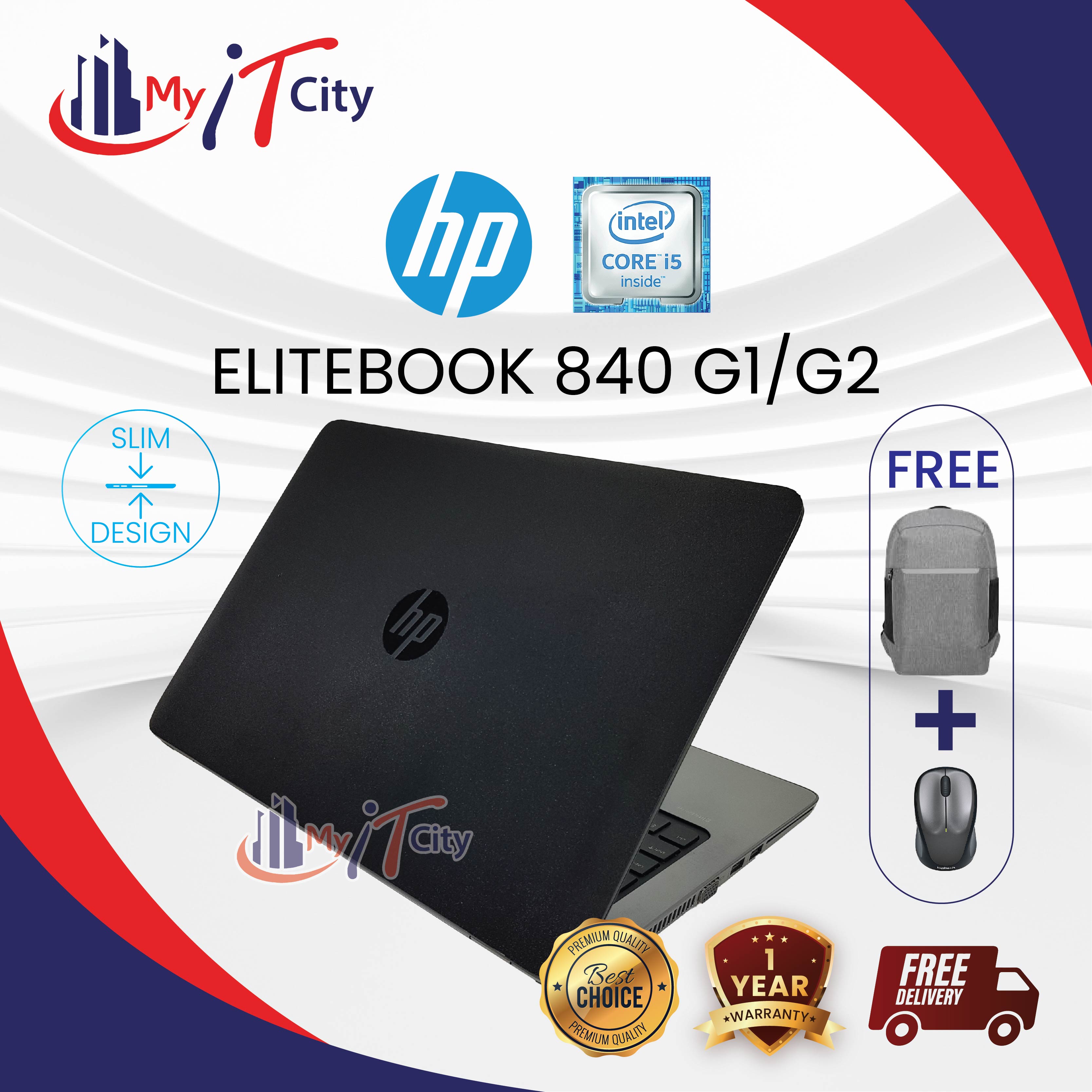 HP ELITEBOOK 840 G2 - Intel i5 (5th Gen)/4GB/180B SSD/Windows 10 Pro