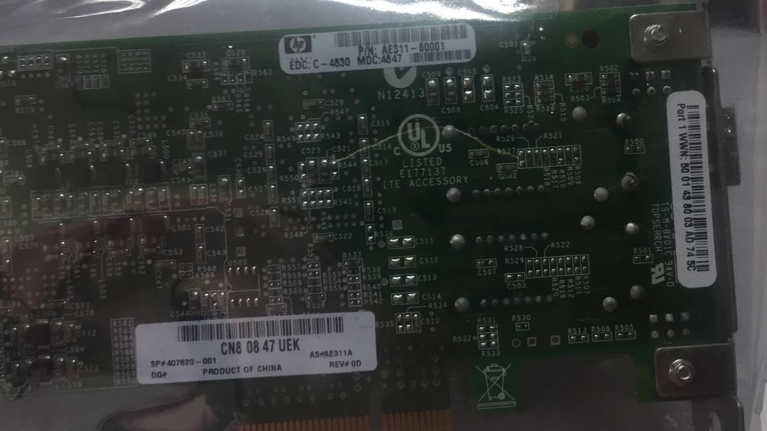 HP QLogic QLE2460-HP 4Gb PCI-E FC HBA LP 407620-001 AE311-60001 AE311A