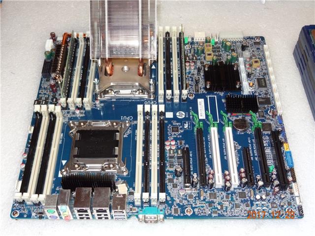 HP Z820 Motherboard 708610-001 W/ Intel E5-2637v2 16GB RAM, Heatsink