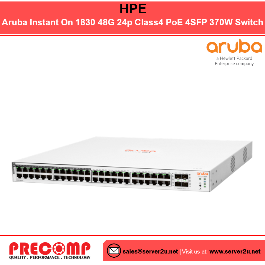 HPE Aruba Instant On 1830 48G 24p Class4 PoE 4SFP 370W Switch (JL815A)