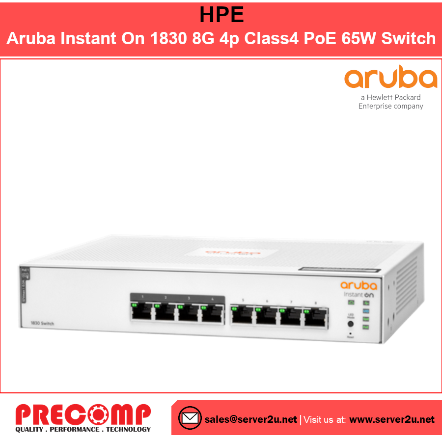 HPE Aruba Instant On 1830 8G 4p Class4 PoE 65W Switch (JL811A)