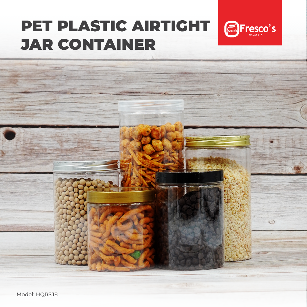 HQRSJ8 Container PET Plastic Round Jar Bottle