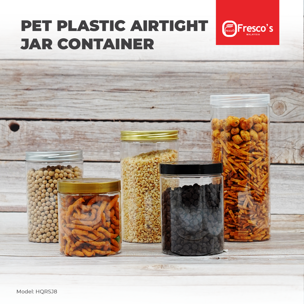 HQRSJ8 Container PET Plastic Round Jar Bottle