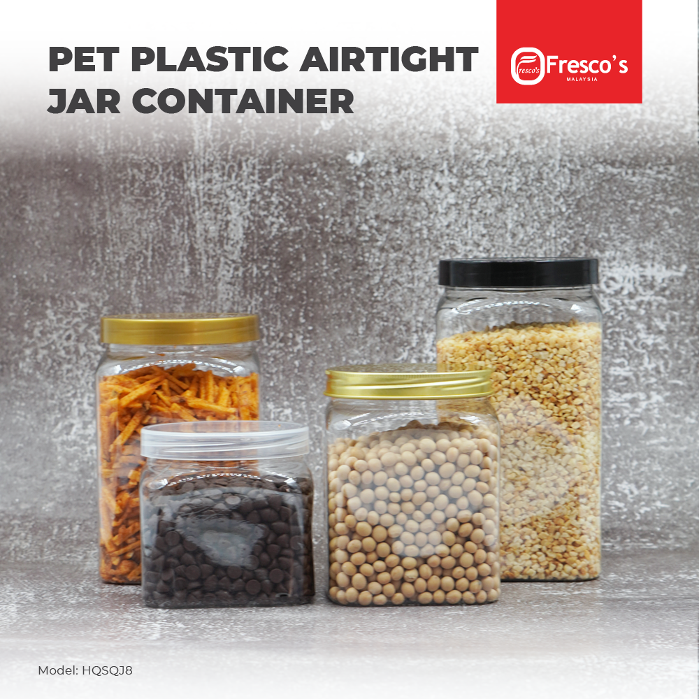 HQSQJ8 Square Container PET Plastic Jar Bottle