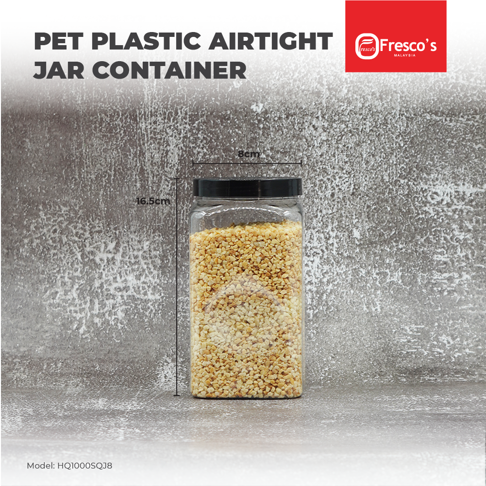 HQSQJ8 Square Container PET Plastic Jar Bottle