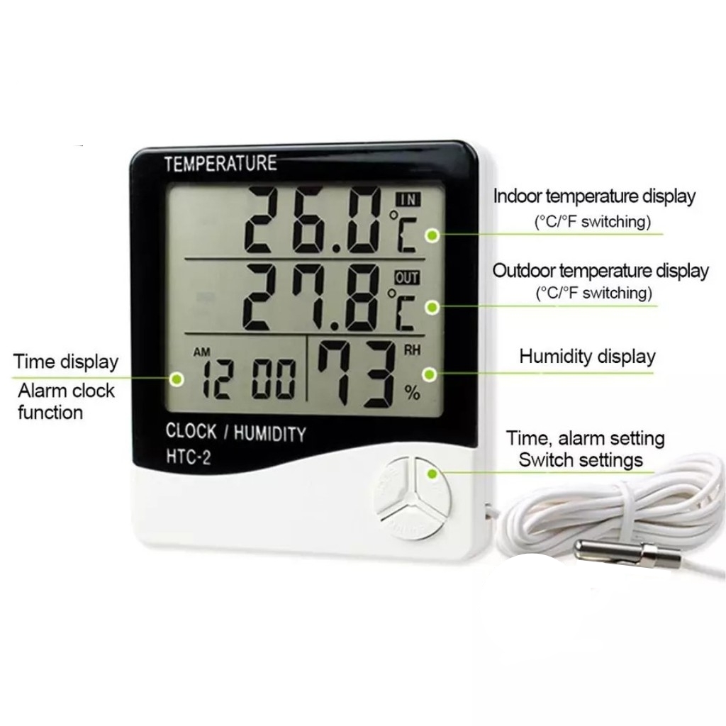 HTC-2 Digital LCD Large Display Temperature Humidity Meter
