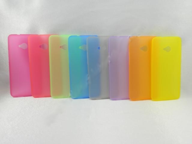 HTC One M7 Transparent Plastic Ultra Thin Colorful Soft Case