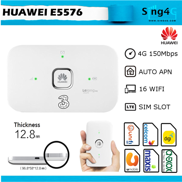 Huawei E5576 Mobile WiFi Mifi Router Modem 4G Portable WIFI Extend