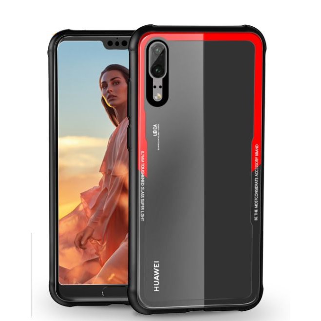 Huawei P20 / P20 Pro / Nova 3E Tempered Glass Soft TPU Phone Case Cover Casing