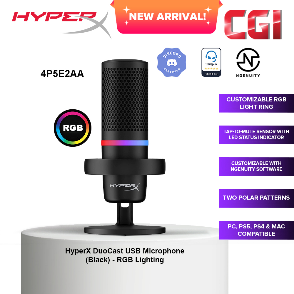 HyperX Duocast RGB Lightning USB Microphone - 4P5E2AA