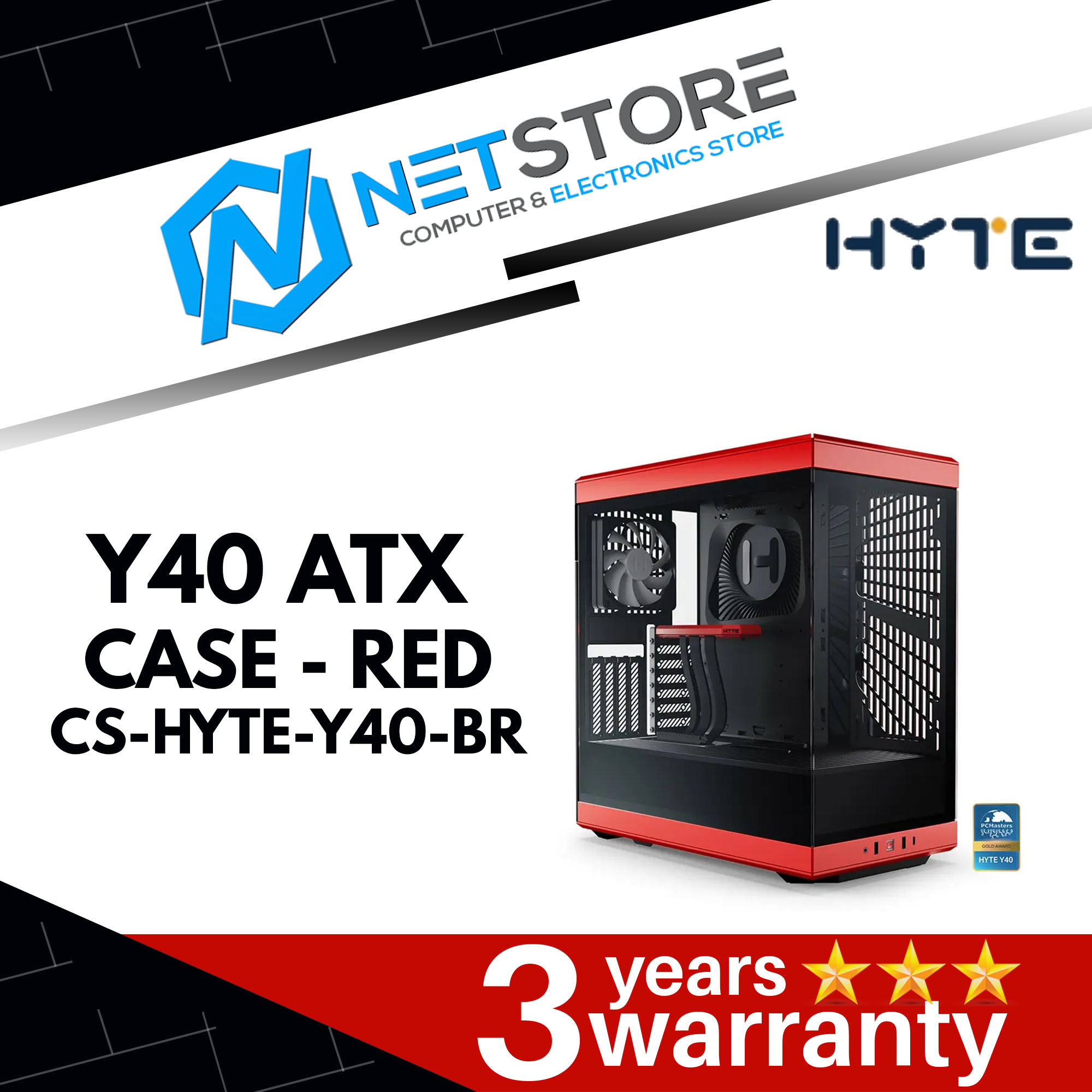 HYTE Y40 ATX CASE - RED CS-HYTE-Y40-BR