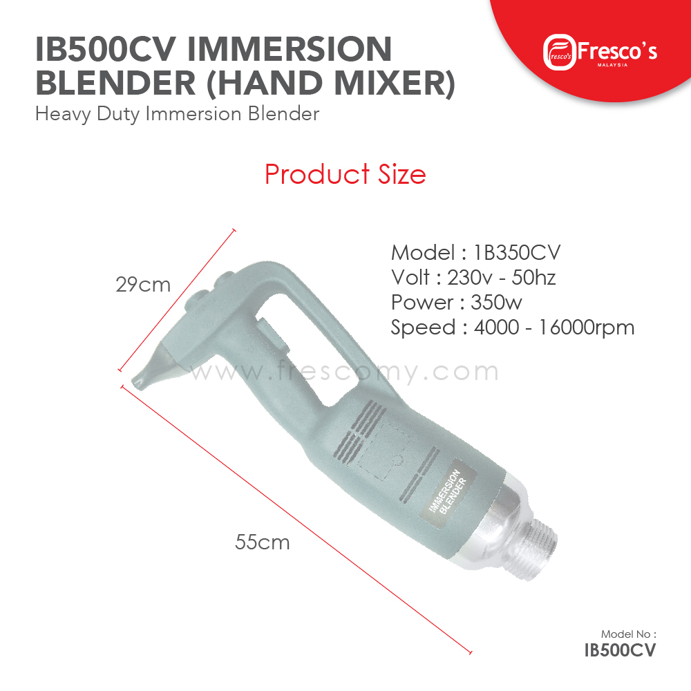 IB500CV Fresco Immersion Blender 500W Heavy Duty Mixer Stick Blender