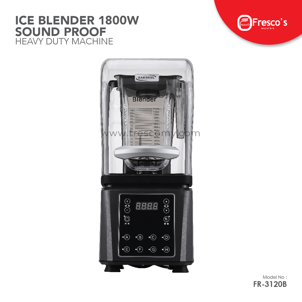 Ice Blender Machine Digital 1800w Sound Proof Premium Commercial
