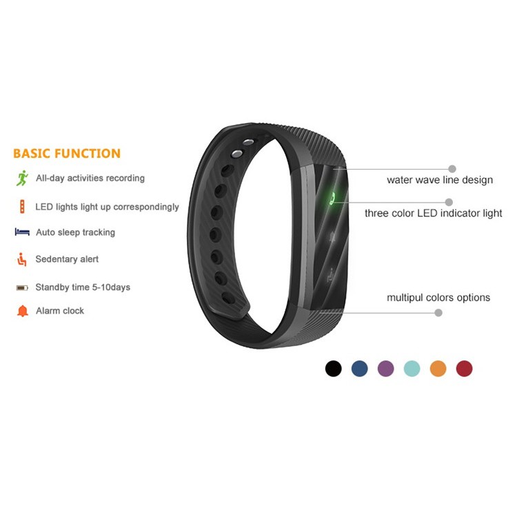 ID115 LITE Fitness Tracker Smart Watch Wristband Android IOS (Black)