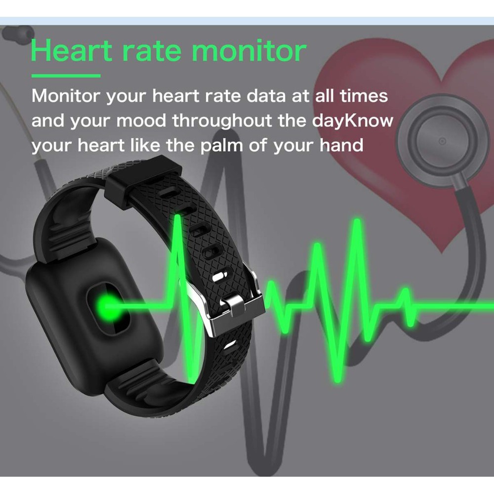 ID116 Smart Watch Sport Band Bluetooth Wristband Monitor Fitness Tracker Blood