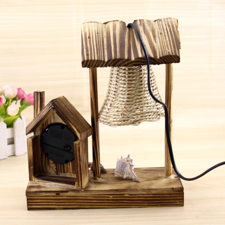 Ideco Wood Made Table Lamp With Cloc End 6 21 2020 3 59 Pm Ideco Wood Made Table Lamp With Clock