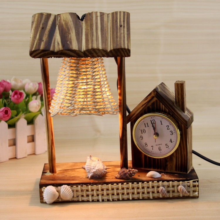 Ideco Wood Made Table Lamp With Cloc End 6 21 2020 3 59 Pm Ideco Wood Made Table Lamp With Clock