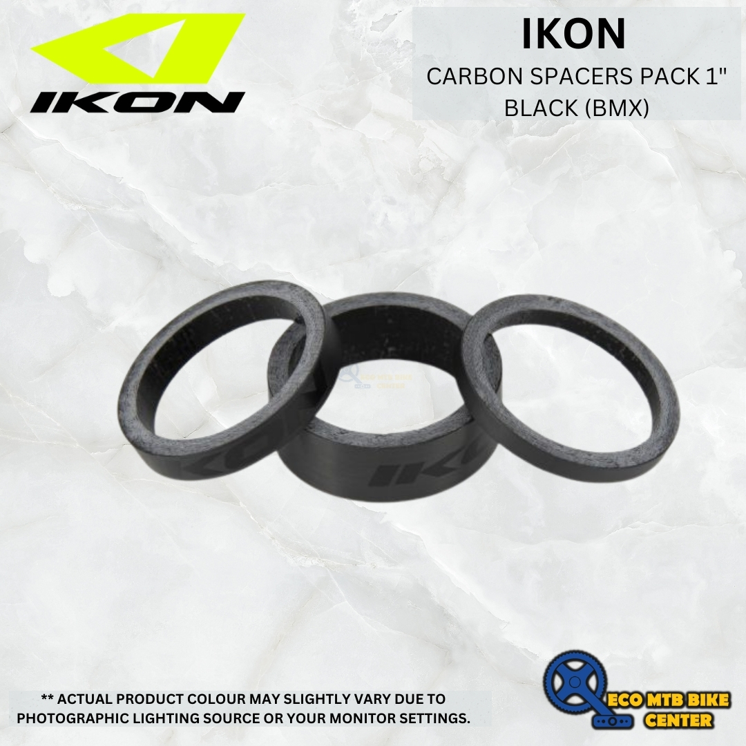 IKON CARBON SPACERS PACK 1&quot; BLACK (BMX)