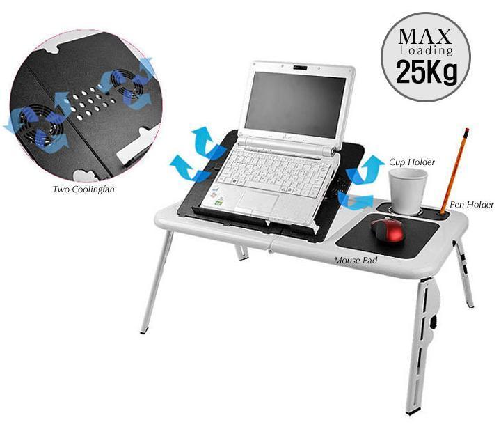 NEW & IMPROVED! *E-Table* Laptop Table with USB Cooling Fan